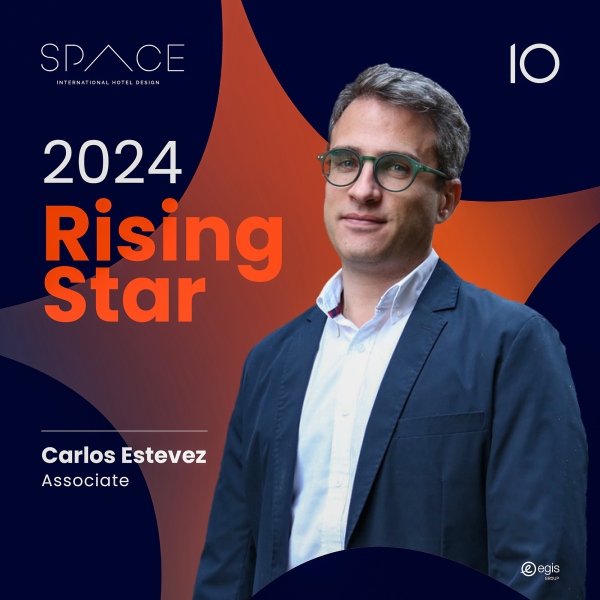 Carlos Estévez recognised as 'Rising Stars to Watch in 2024' by Hotel SPACE magazine